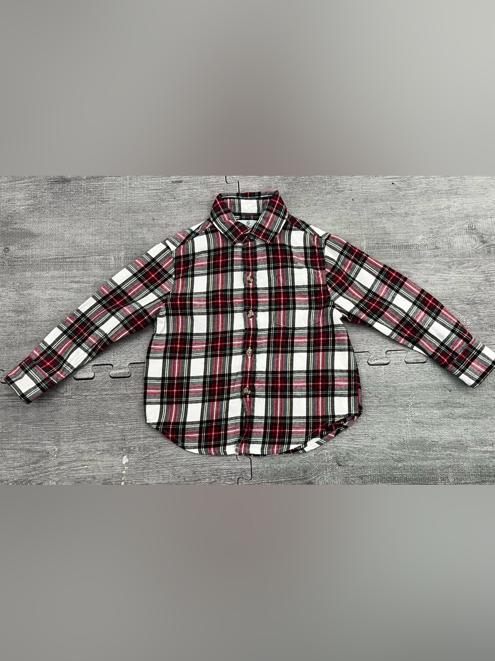 Class Club Boys 2T Modern Fit Plaid Long Sleeve Collared Button-Up Dress Shirt